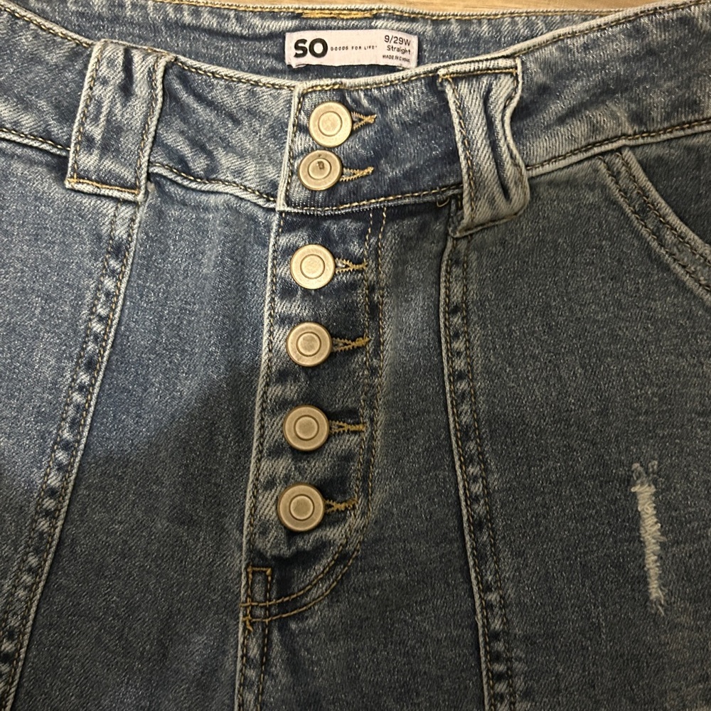 SO Relaxed Fit Distressed Blue Jeans - Picture 4 of 12